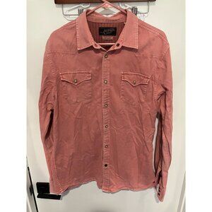 Scotch & Soda Men's Amsterdam Blauw Button Down Shirt, Pink, XL